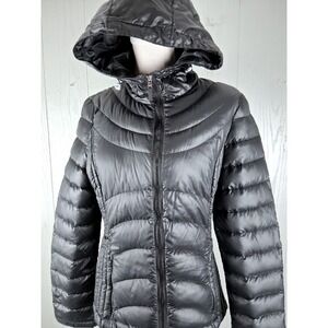 Andrew‎ Marc Down Jacket Packable Hooded Puffer Womens SMALL Packable Slim Fit